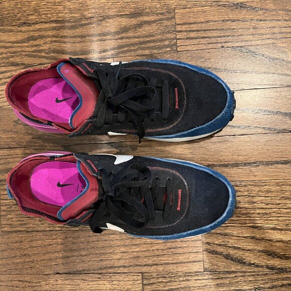 Nike Waffle One women's size 8 black/navy blue/purple sneakers - Picture 3 of 7